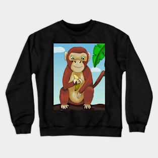 Monkey with banana Crewneck Sweatshirt